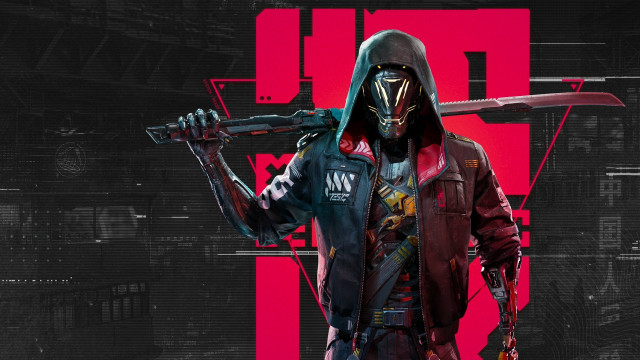 Man hoodie sword knife cyberpunk free wallpaper for desktop - medium preview image