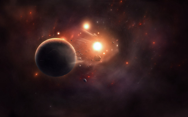 Black hole bright light starry free wallpaper for desktop - medium preview image