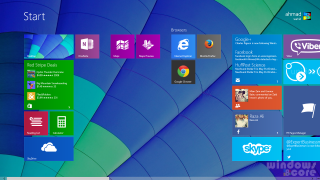 Windows8 start screen highlighted buttons free wallpaper for desktop - medium preview image