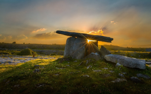 Rock formation sunset grass rocks free wallpaper for desktop - medium preview image