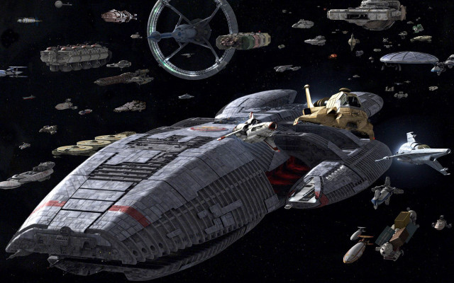 Star wars ship surrounded other free wallpaper for desktop - medium preview image