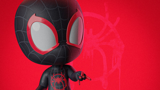 Spiderman figure red background spider free wallpaper for desktop - medium preview image
