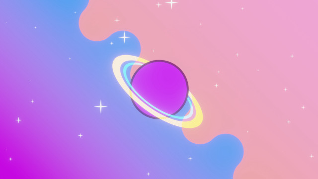 Saturn stars galaxy pink blue free wallpaper for desktop - medium preview image