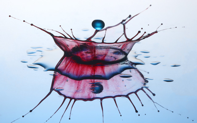 Red blue liquid splash water free wallpaper for desktop - medium preview image