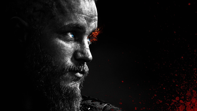 Bearded man blue eyes poster free wallpaper for desktop - medium preview image