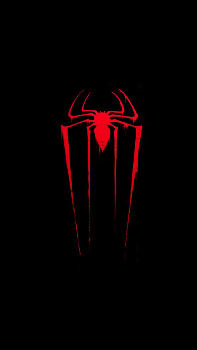 Red spider man logo black free wallpaper for mobile - medium preview image