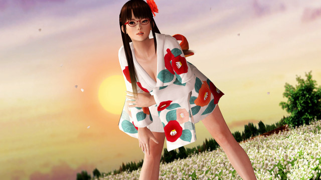 Woman dress hat flower field free wallpaper for desktop - medium preview image