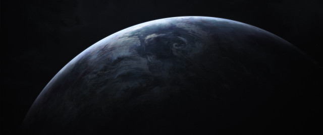 Large blue planet clouds night free wallpaper for desktop - medium preview image