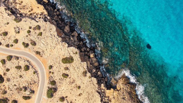 Beach ocean road boat forest free wallpaper for desktop - medium preview image