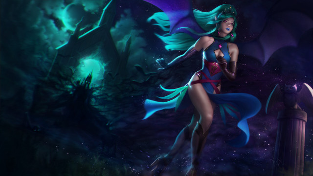 Woman bikini woods dragon purple free wallpaper for desktop - medium preview image