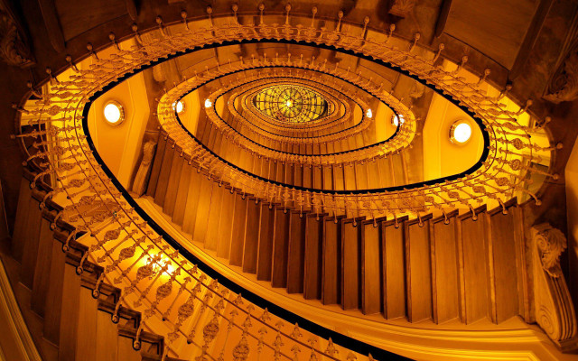 Spiral staircase clock ceiling lights free wallpaper for desktop - medium preview image