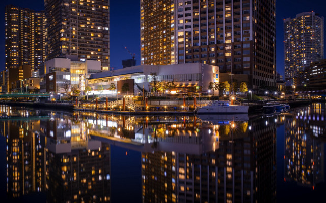 Tokyo night cityscape bridge ferriswheel #4 free wallpaper for desktop - medium preview image