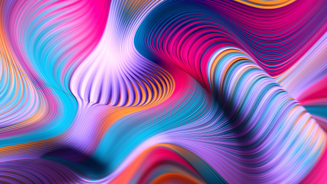 Colorful abstract wavy lines 3d free wallpaper for desktop - medium preview image