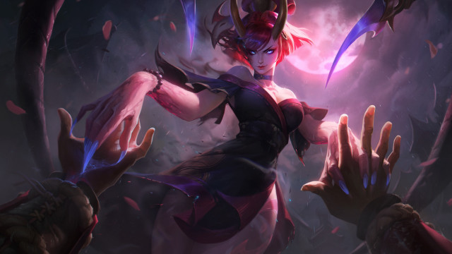 Demon horned woman night sky free wallpaper for desktop - medium preview image