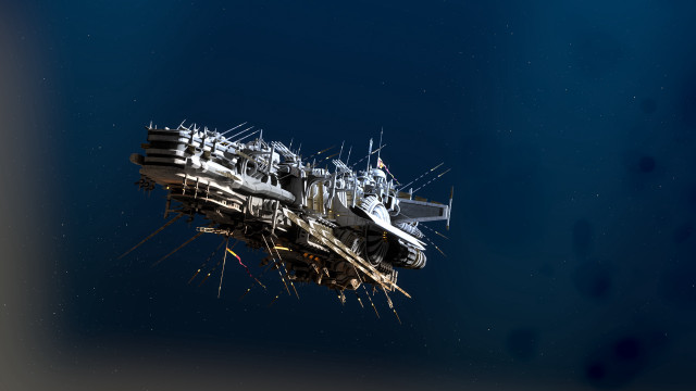 Floating ship debris airspace matte free wallpaper for desktop - medium preview image