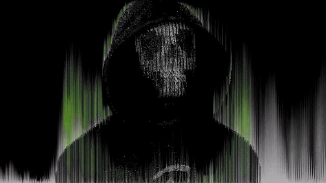 Hooded man green light night free wallpaper for desktop - medium preview image