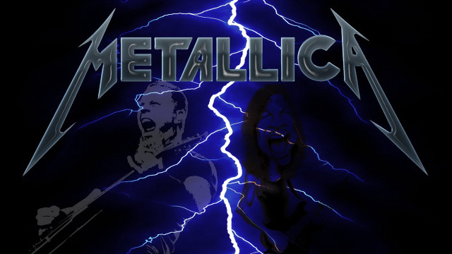 Metallica woman man lightning guitar free wallpaper for desktop - medium preview image