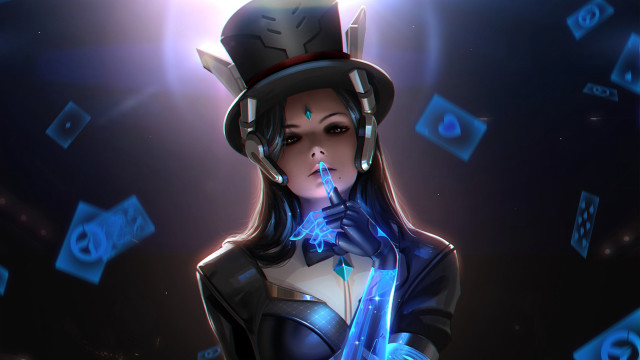 Cyberpunk woman tophat suit glow free wallpaper for desktop - medium preview image