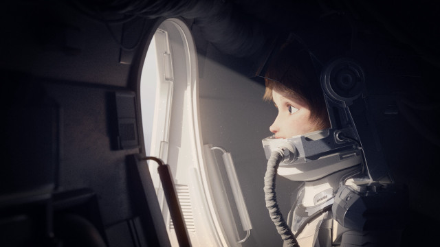 Young boy space suit earth free wallpaper for desktop - medium preview image