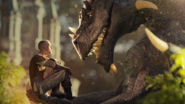 Boy dragon woods fantasy storybook free wallpaper for desktop - medium preview image