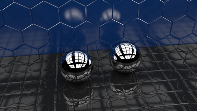 Shiny balls black surface blue free wallpaper for desktop - medium preview image
