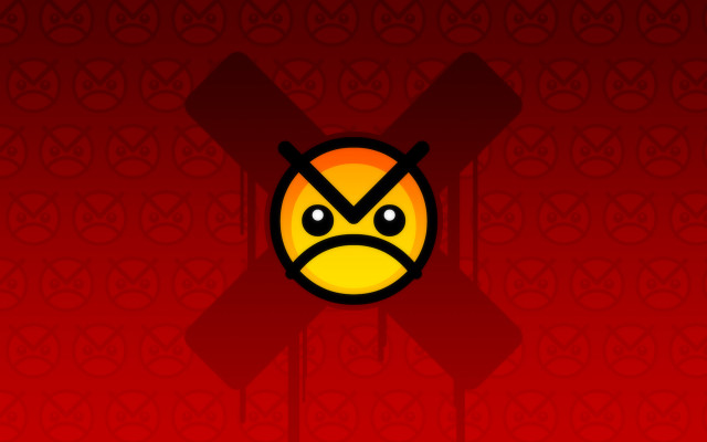 Sad face crossed chest red free wallpaper for desktop - medium preview image