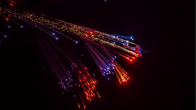 Fireworks night sky cityscape starry free wallpaper for desktop - medium preview image