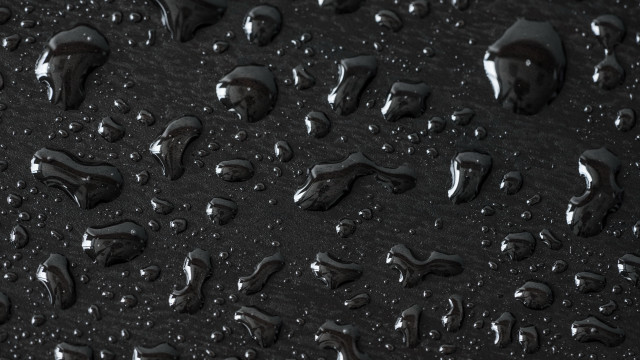 Black water drops 3d photorealism free wallpaper for desktop - medium preview image