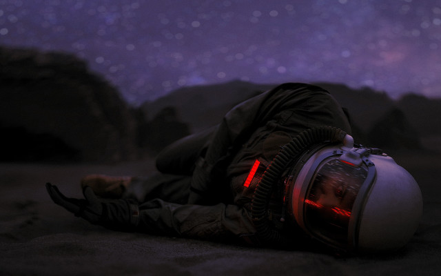 Person starry sky helmet space free wallpaper for desktop - medium preview image