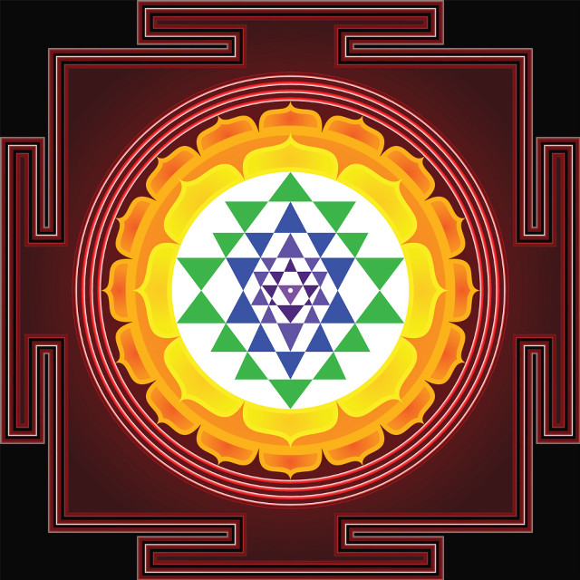 Colorful flower star red background free wallpaper for tablet - medium preview image