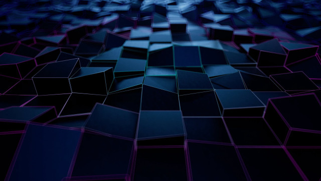 Colorful abstract cubes blue background free wallpaper for desktop - medium preview image