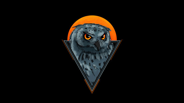 Owl triangle neck sun black free wallpaper for desktop - medium preview image