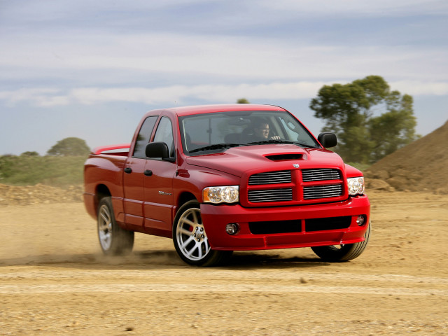 Red truck dirt road forest free wallpaper for desktop - medium preview image