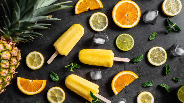 Pineapple orange popsicle mint lemon free wallpaper for desktop - medium preview image
