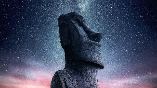 Sky stars statue aliens fireworks free wallpaper for desktop - medium preview image