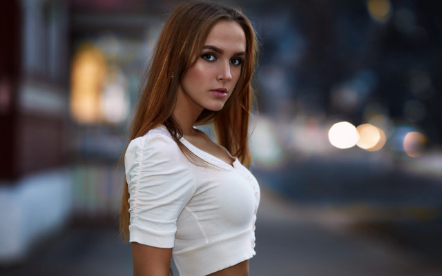 Elina karimova night street bokeh free wallpaper for desktop - medium preview image
