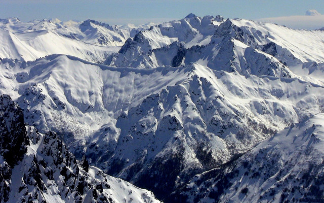 Mountain range snowy view plane free wallpaper for desktop - medium preview image