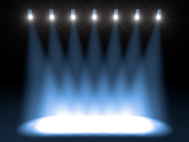 Stage spotlights blue glow light free wallpaper for desktop - medium preview image