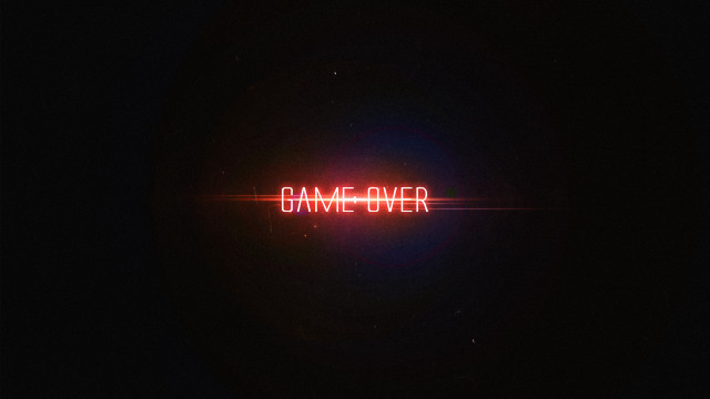 Game over neon sign red free wallpaper for desktop - medium preview image