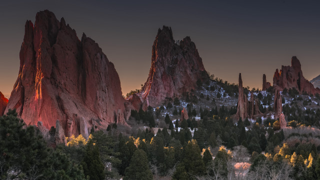 Mountain forest rocks fullmoon night free wallpaper for desktop - medium preview image