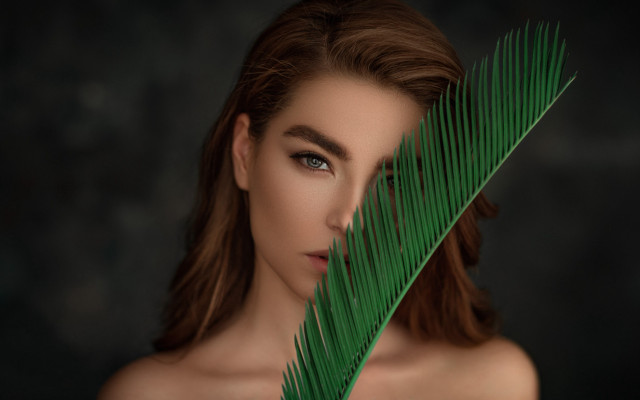 Woman long hair blue eyes #23 free wallpaper for desktop - medium preview image