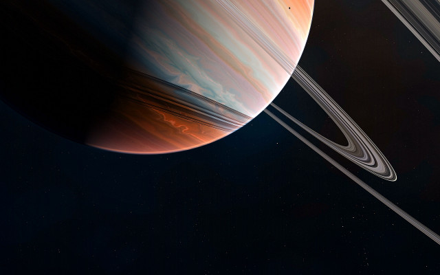 Saturn rings sky sun planet free wallpaper for desktop - medium preview image