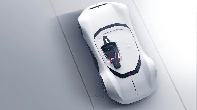 White car topview red light free wallpaper for desktop - medium preview image