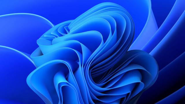 Blue abstract wavy curves ambient free wallpaper for desktop - medium preview image
