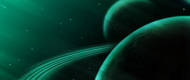 Green space scenes two planets free wallpaper for desktop - medium preview image