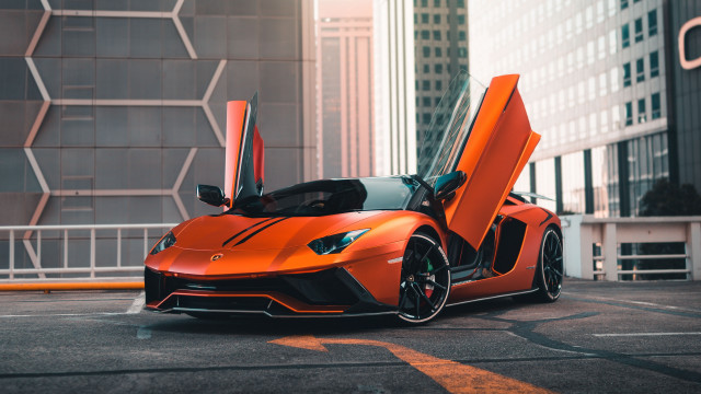 Orange sports car doors open #2 free wallpaper for desktop - medium preview image