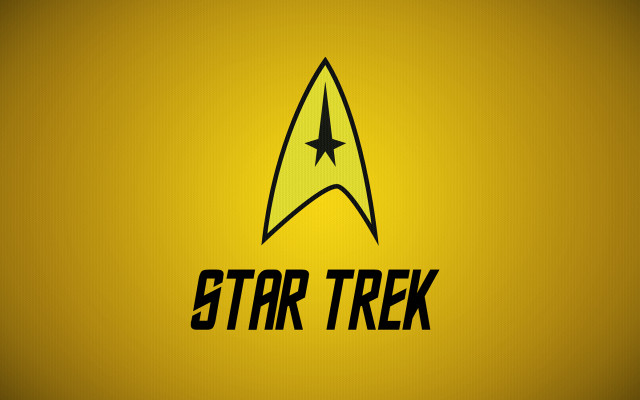 Star trek logo yellow background free wallpaper for desktop - medium preview image