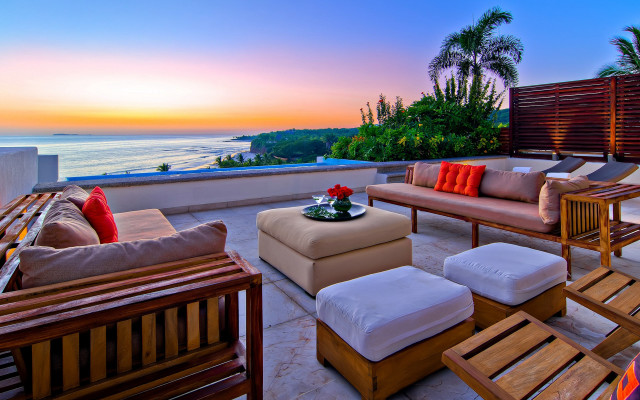 Patio couch outdoor relaxation summer free wallpaper for desktop - medium preview image