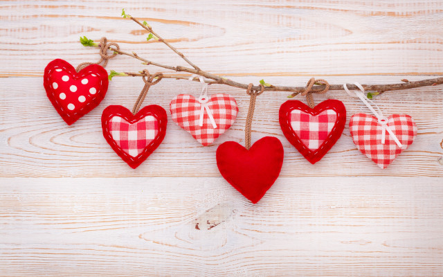 Hearts branch wall folk art free wallpaper for desktop - medium preview image