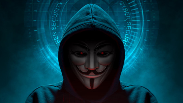 Creepy hooded face glowing red free wallpaper for desktop - medium preview image